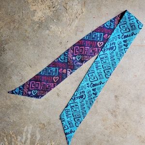 COACH 100% Silk Skinny Scarf - 50" x 2"